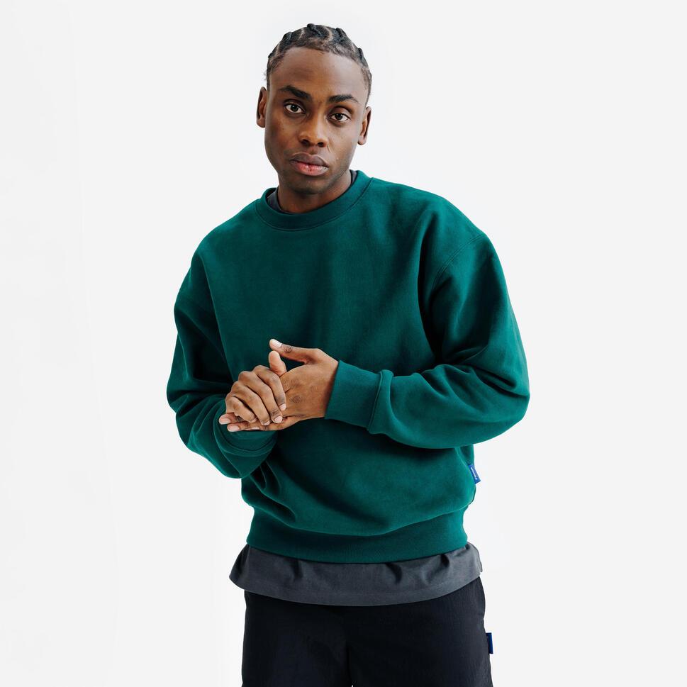 DECATHLON Sweater Kerah Bulat Elemental Pria Hijau - 8925969
