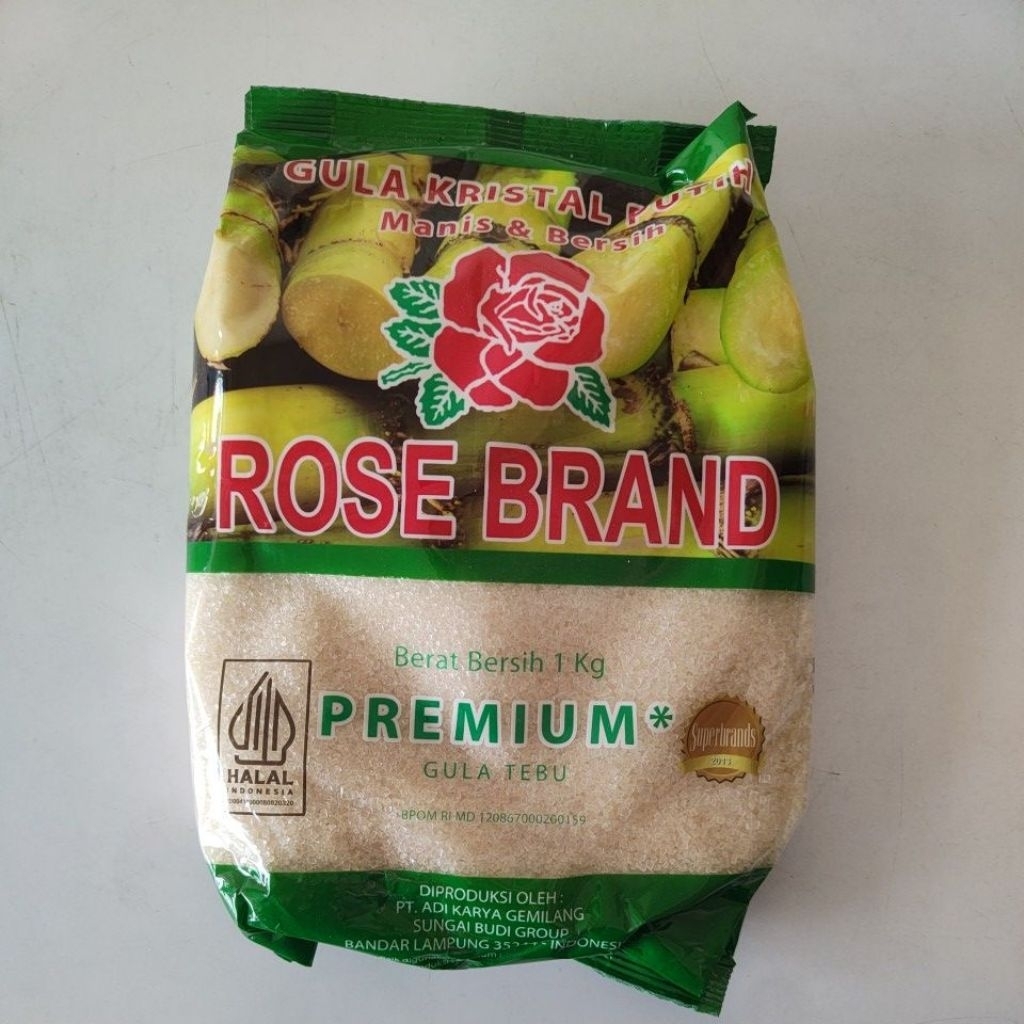 

Rose brand gula putih 1 kg hijau