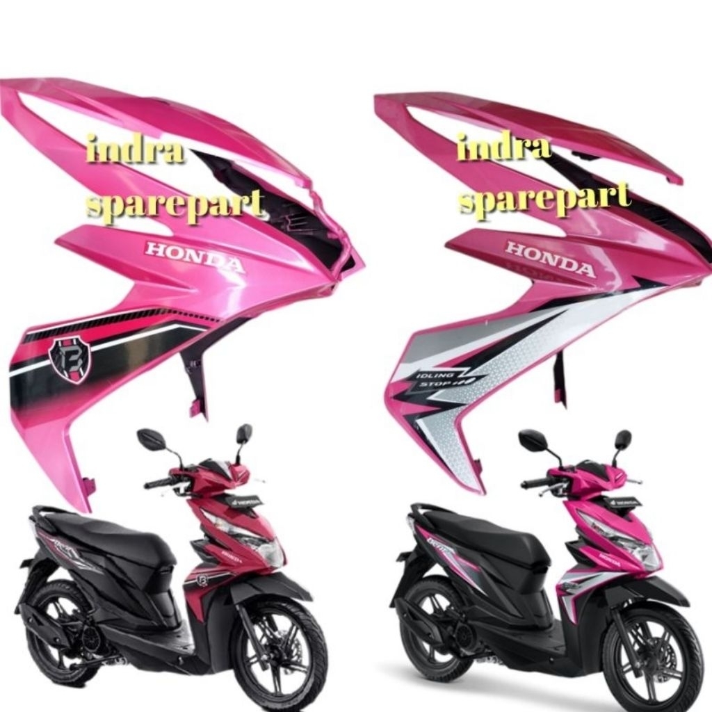 Tameng Panel Body Depan Honda Beat Esp Eco Tahun 2017 2018 2019 Pink Magenta Plus Striping