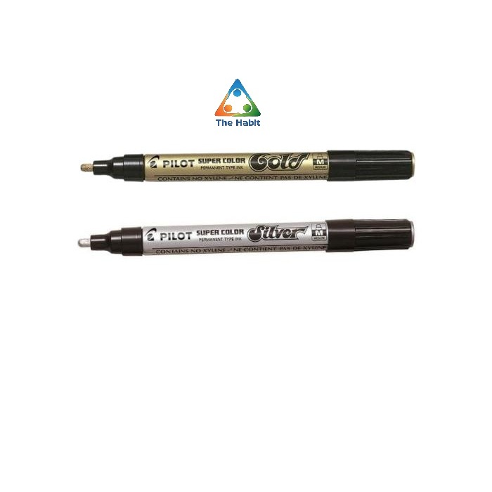 

(The Habit) Spidol PILOT Warna Silver Warna Gold PERMANENT MARKER SC-WM - Gold Silver