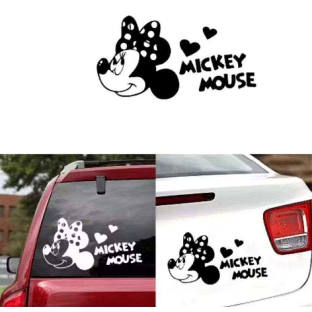 Sticker Mobil Sticker Cutting Mickey Mouse Untuk Kaca Mobil Belakang