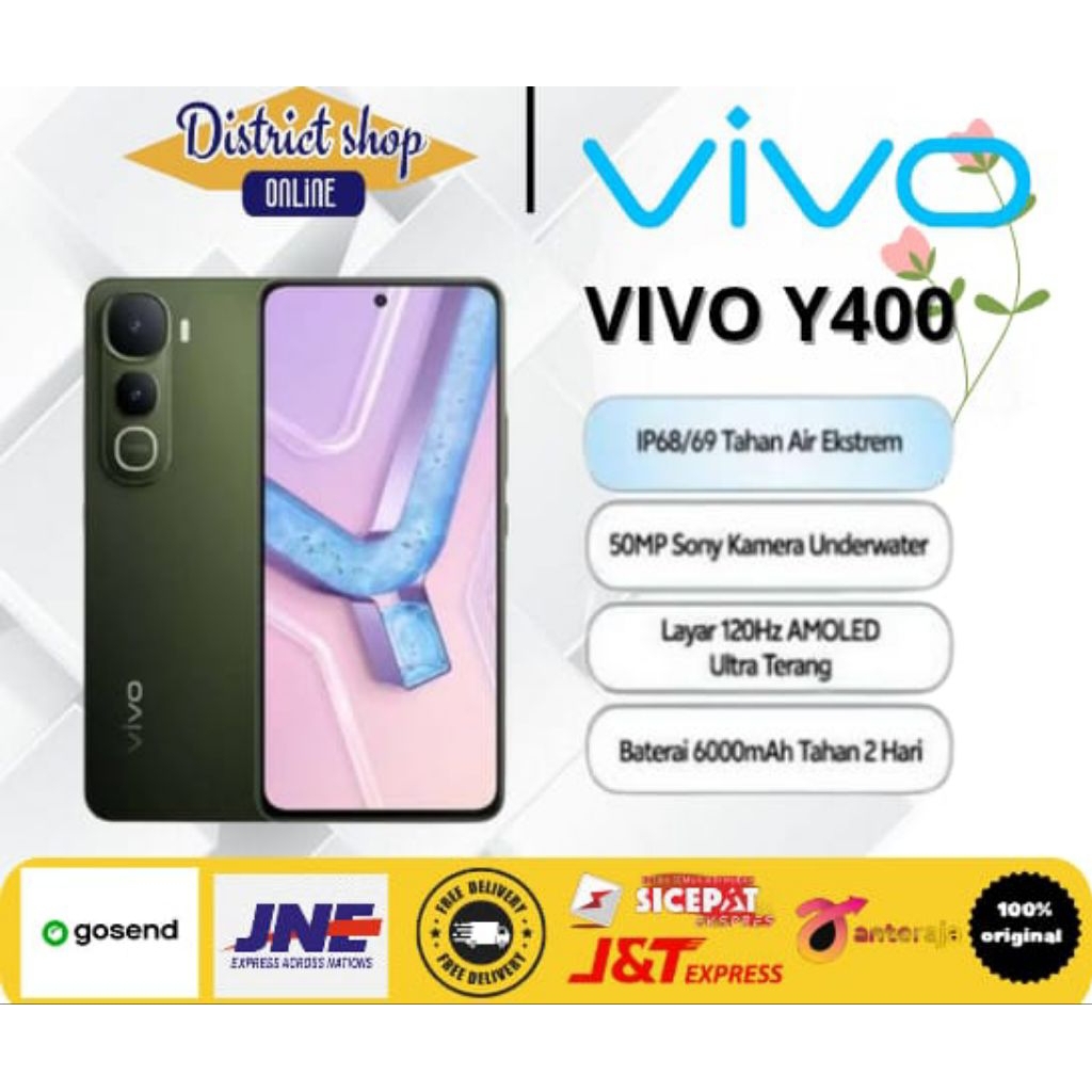 READY Vivo Y400 Ram 8/128Gb 8/256Gb Bergaransi Resmi BATTRAI SUPER BESAR 6000 MAh