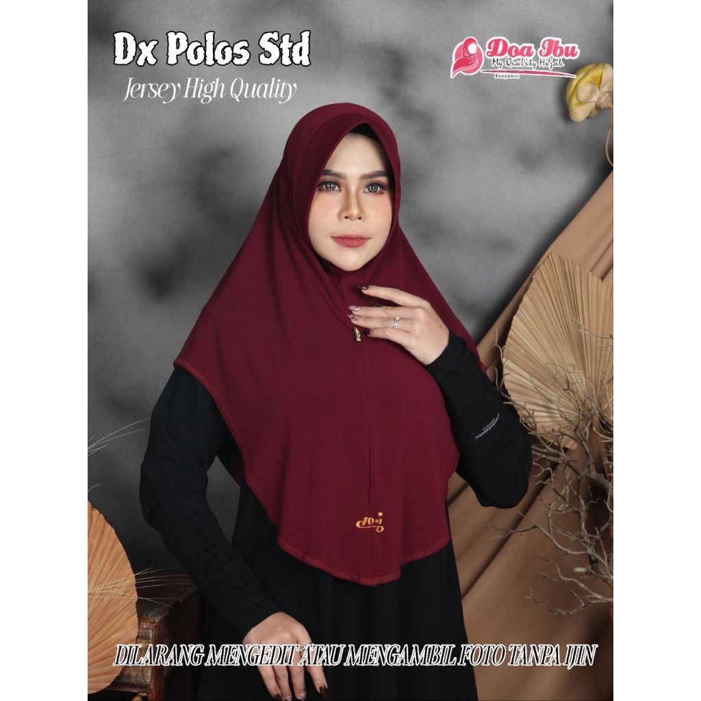 Doa Ibu Dex Polos Standar Matt Jersey Hight Quality | Jilbab instan Pet Dex Polos Kerudung Wanita Mu