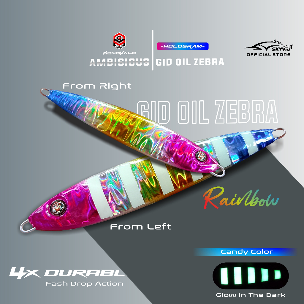Mongkalo Ambisious Minyak GID-Zebra noMotif Candy 100 Rainbow