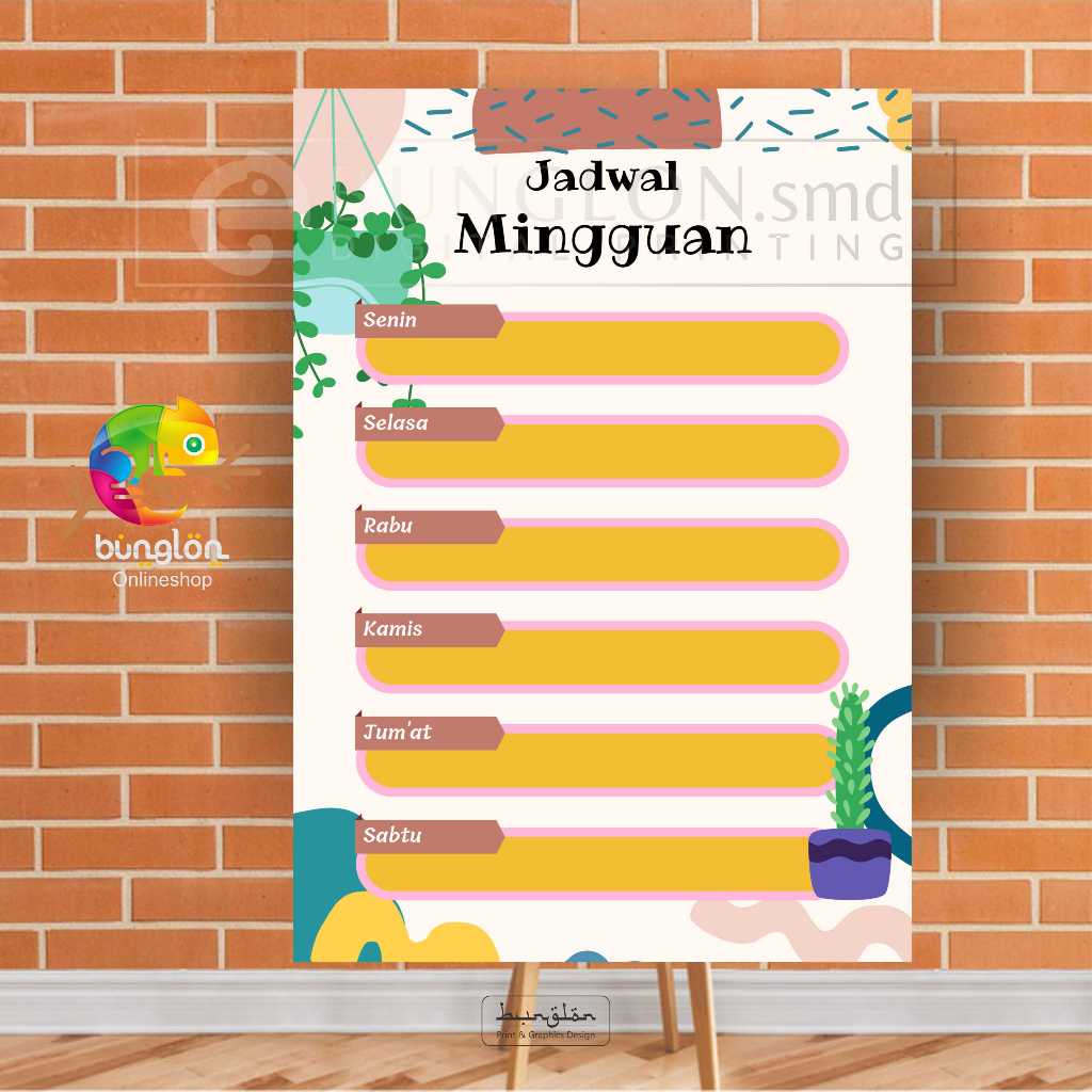 

Poster Jadwal Mingguan