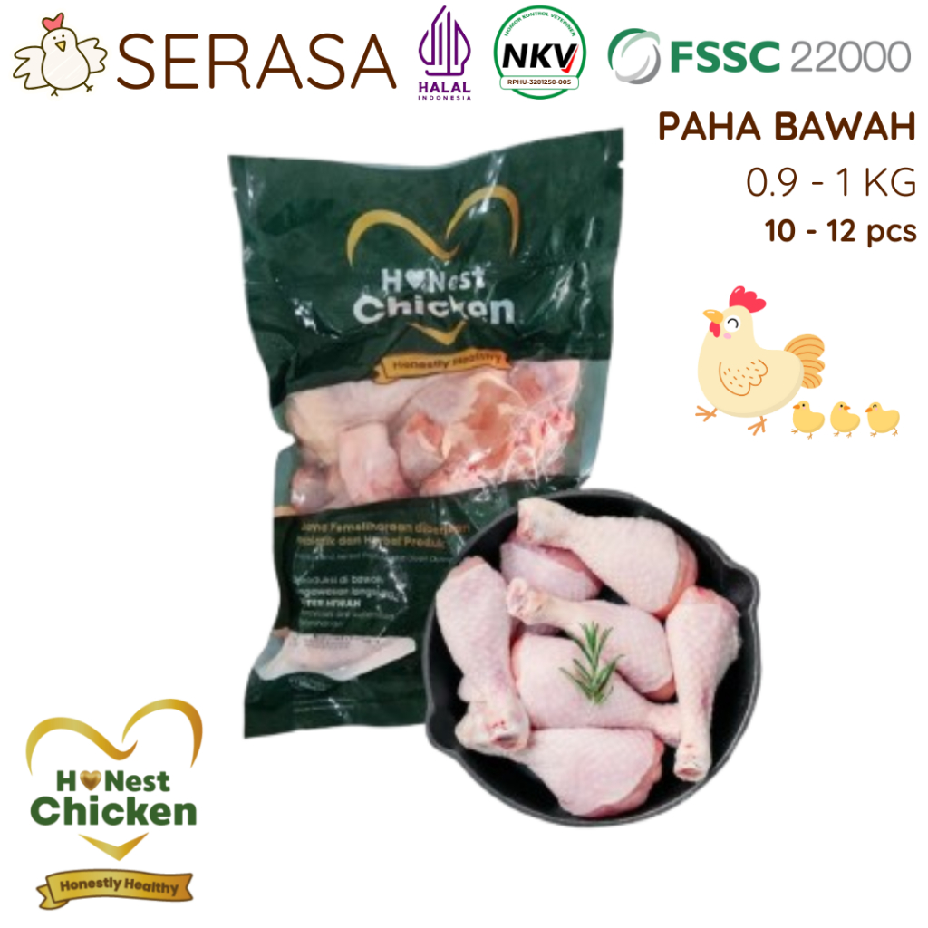 

HONEST CHICKEN DAGING AYAM PROBIOTIK AYAM PAHA BAWAH HALAL NKV 900 GR - 1000 GR
