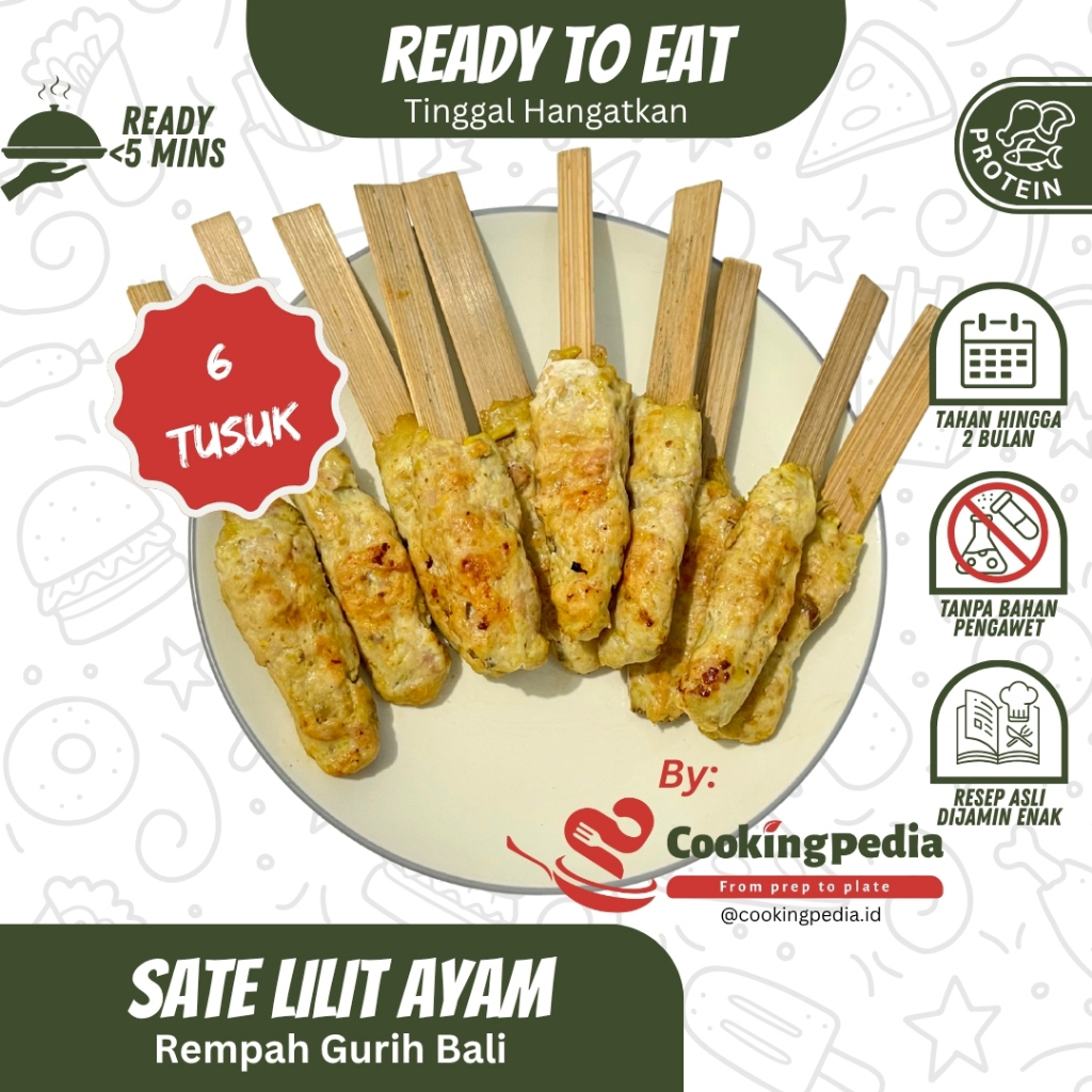

[Cookingpedia] Sate Lilit Ayam Bali I Rasa Khas Aromatik I Siap Saji I Homemade I Ready to Eat