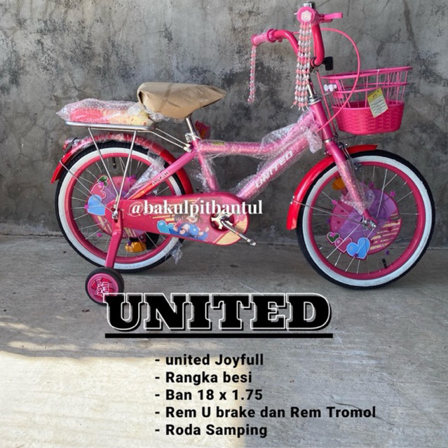 Sepeda Anak cewek Keranjang mini ring 18 United Joyfull | Sepeda Mini united joyfull ukuran 18 inch