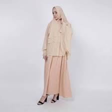 Zoya Dress KALIZA Syar'i Set abaya khimar CREAM gamis umrah promo zoya EKSANTI FOR ZOYA