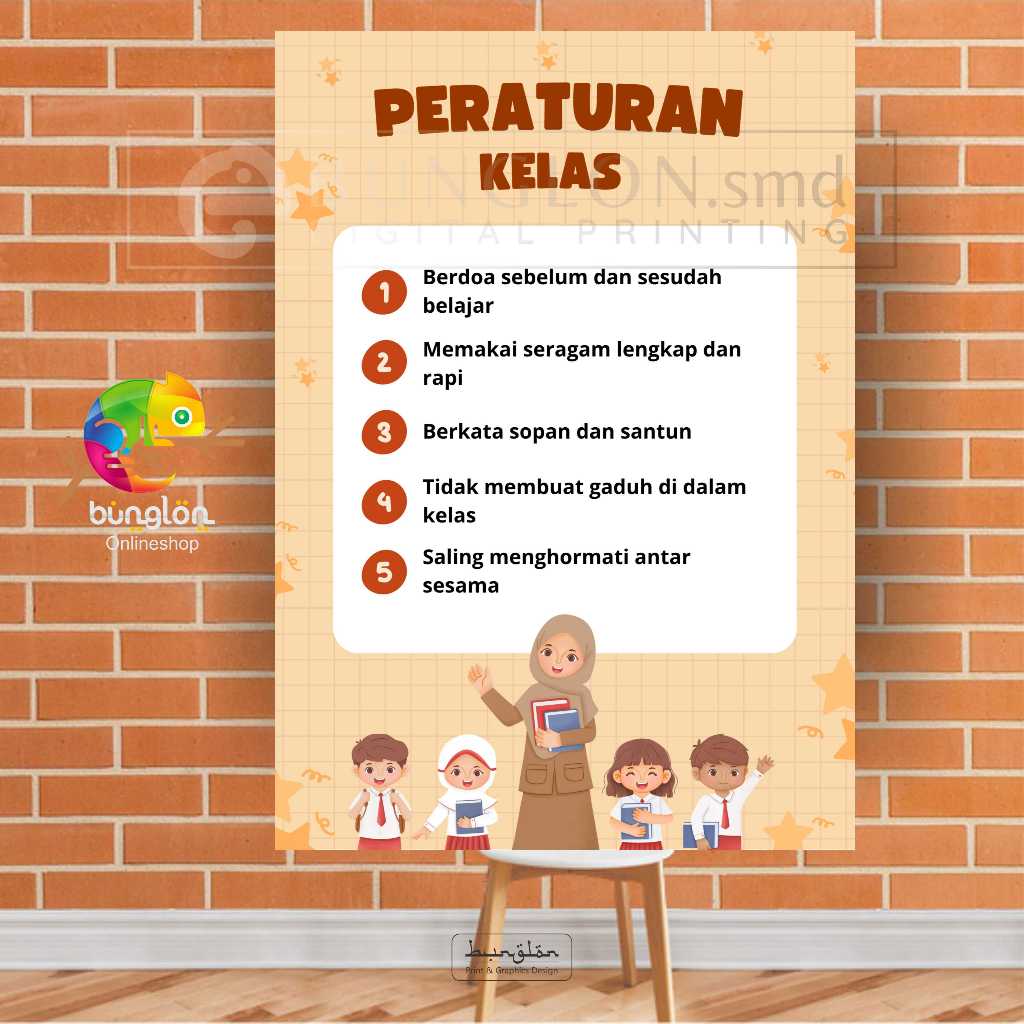 

Poster Peraturan Kelas Model Coklat