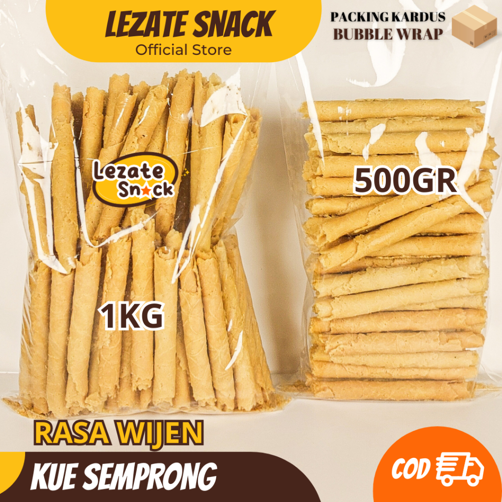 

Kue Sempron Wijen 1KG Gulung Kekinian Kiloan Terenak Murah Renyah / Kue Kapit Wafer Roll Lezate Snack