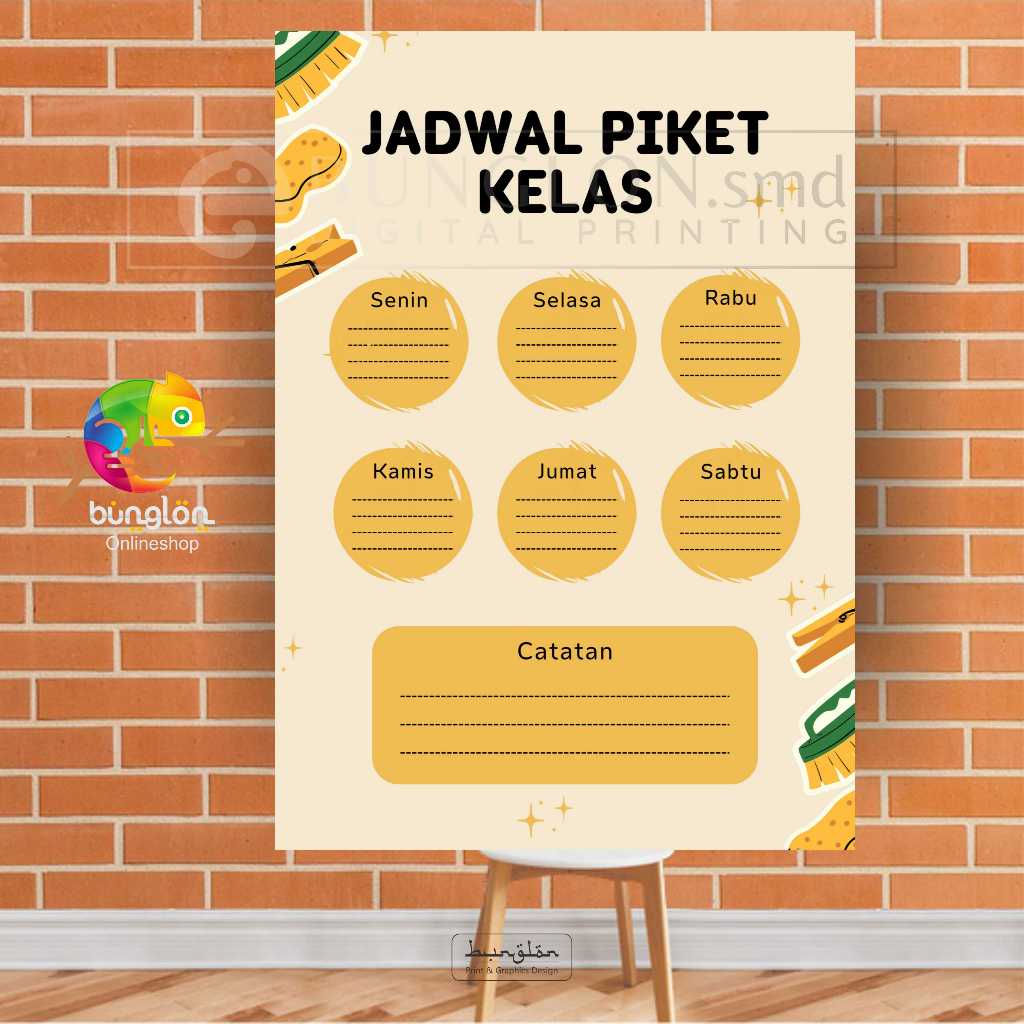 

Poster Jadwal piket Kelas Model Kuning Cream