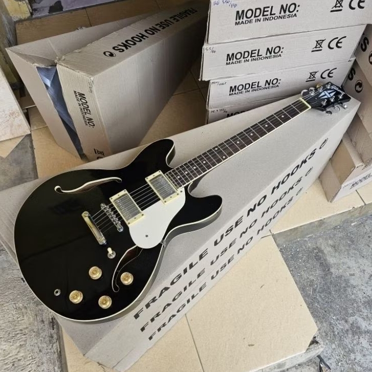 Gitar gibson semi hollow body black new
