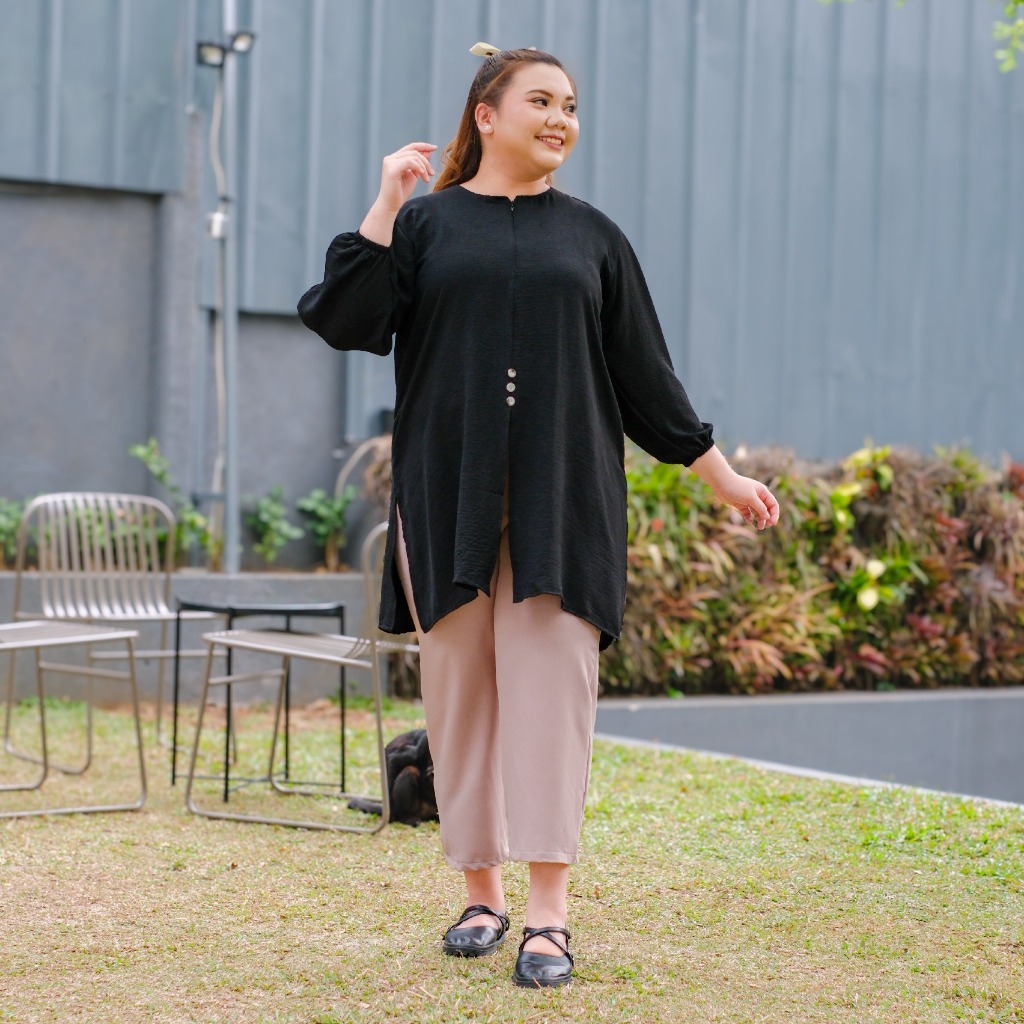 Siselyo Aruma Tunik Size Plus - Tunik Wanita Big Size - Atasan Crinkle Jumbo