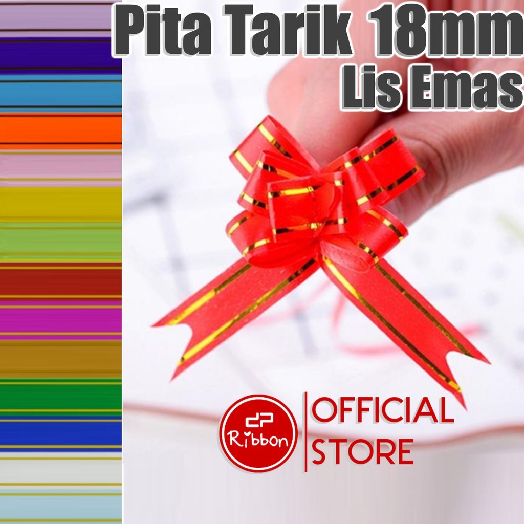 

Pita Tarik Lis Emas 18mm Serut 18 mm Gold Stripe Warna Warni Dekorasi Gift Kado DIY Hadiah Parcel Souvenir Ulang Tahun Anniversary Birthday Party Wisuda Graduate Bouquete Bucket Pesta Prakarya Kerajinan Craft Crafting Art Seni Kesenian Colorful Malang