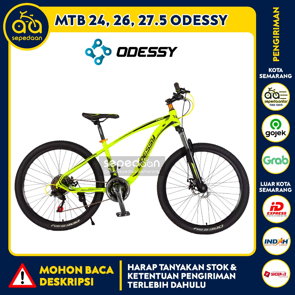 Sepeda Gunung Anak Dewasa MTB 24 26 27.5 ODESSY ATLANTIS - Rem Cakram Cowok Cewek