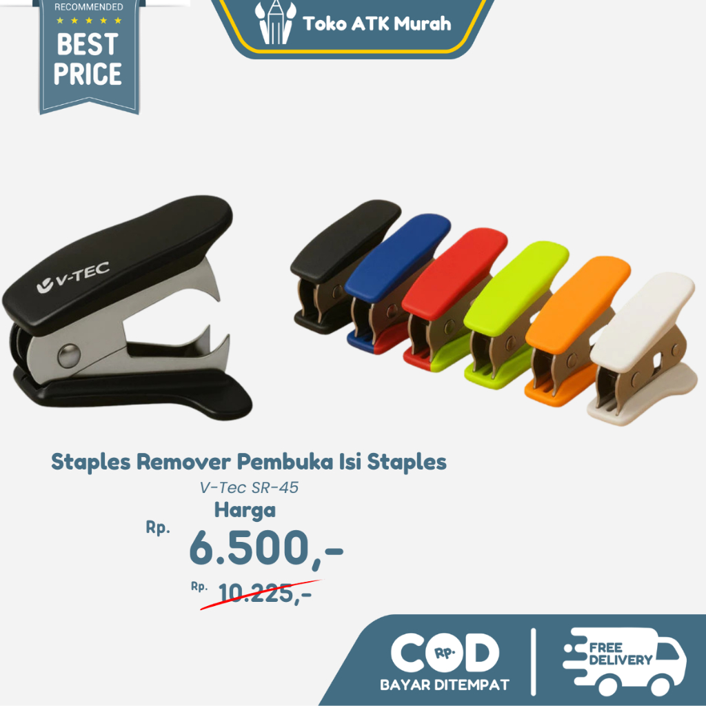 

Staples Remover V-Tec SR-45 / Alat Pembuka Isi Staples