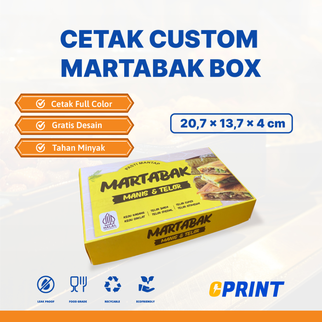 

Dus Martabak Full Coluor Custom - Bahan Ivory290gr Min Order 1000pcs - Free Design/Logo Sendiri