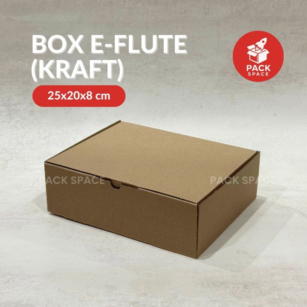 

Box Kardus E-Flute Coklat Untuk Packaging Olshop Sovenir Kotak Kado Hampers Snack Kue 25x20x8 CM