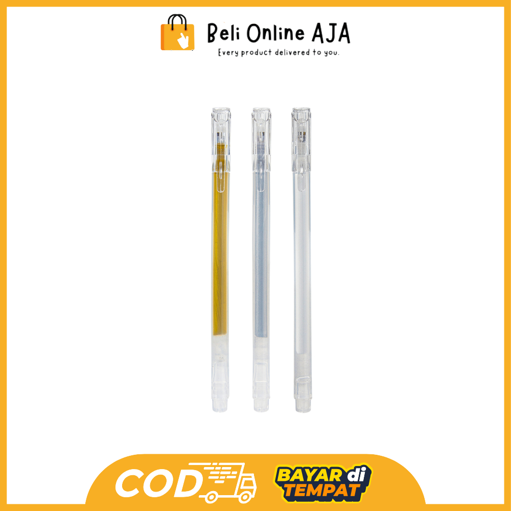 

BOA Pena Glitter Gel Metalik 0.9mm Emas Silver Putih Pulpen Warna Warni Gold Colour Gel Pen Tinta Metallic Ballpoint Craftwork Scrapbook Y3436