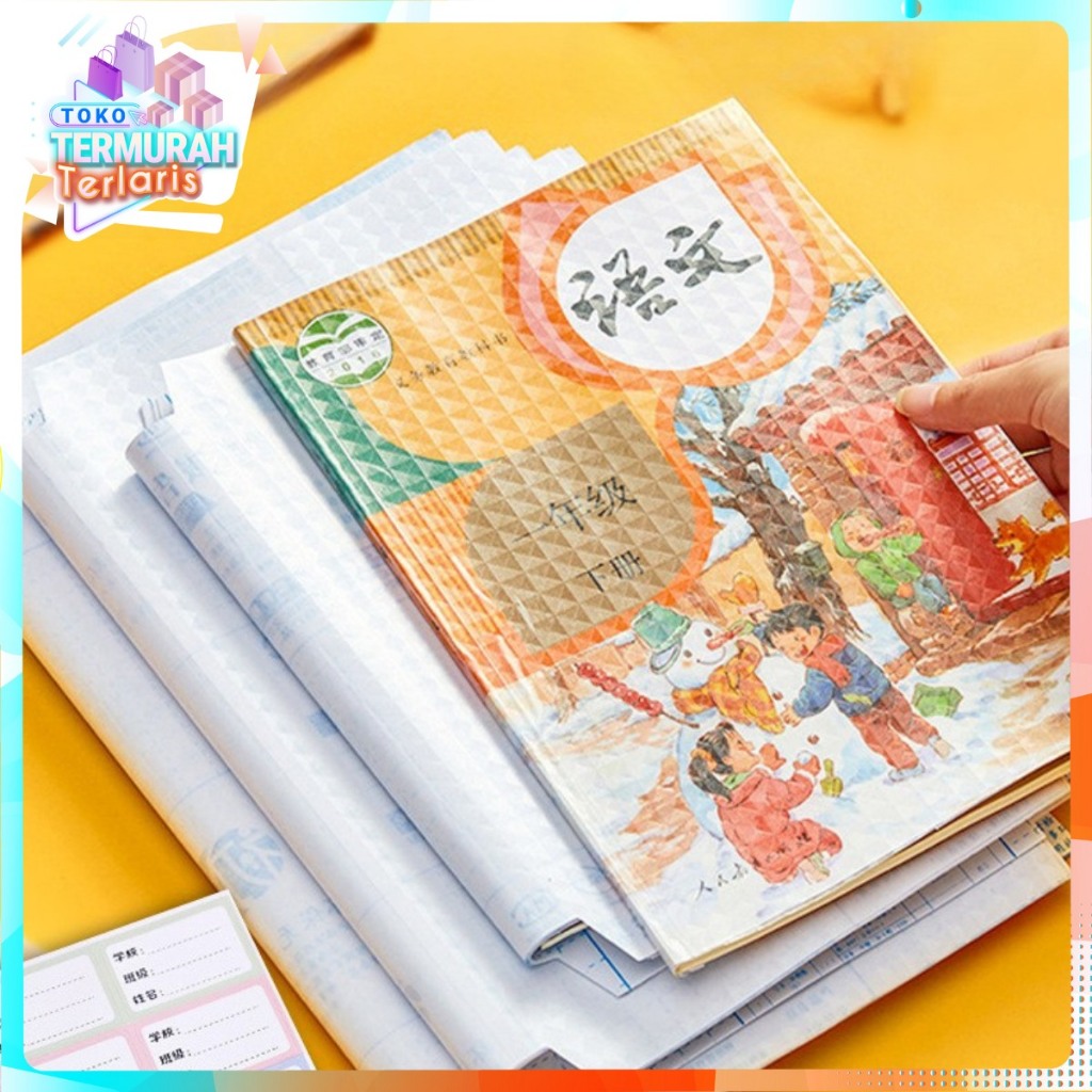 

TTT Stiker Sampul Buku Bening Isi 10 Lembar Self-Adhesive Book Cover Waterproof Sticker Sampul Buku Tulis Sekolah Diamond Transparant Polos Pelindung Cover Buku Paket Cetak LKS Dengan Perekat Model Buram Tahan Air 10Pcs