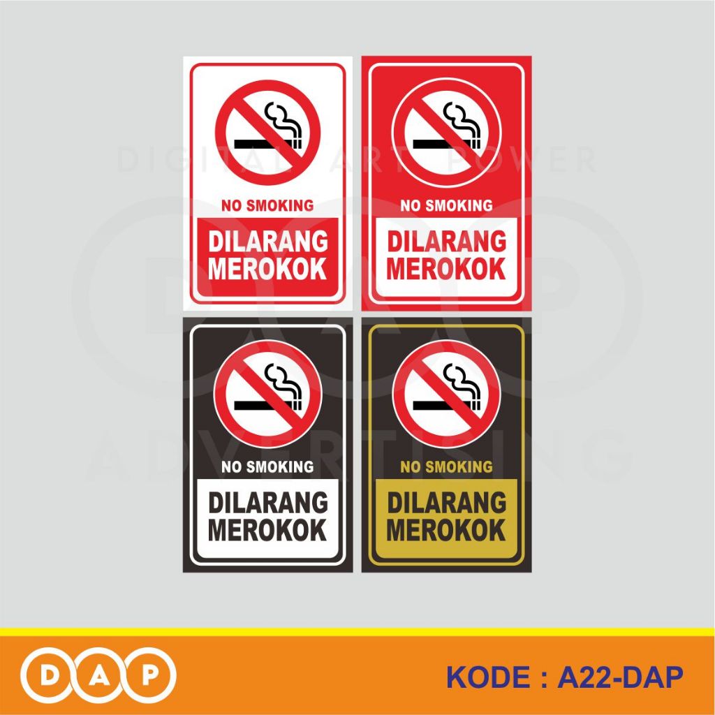 

A22 - Acrylic Sign, Stiker Akrilik Dilarang Merokok (No Smoking), Tahan Air, Termurah, Bisa Custom