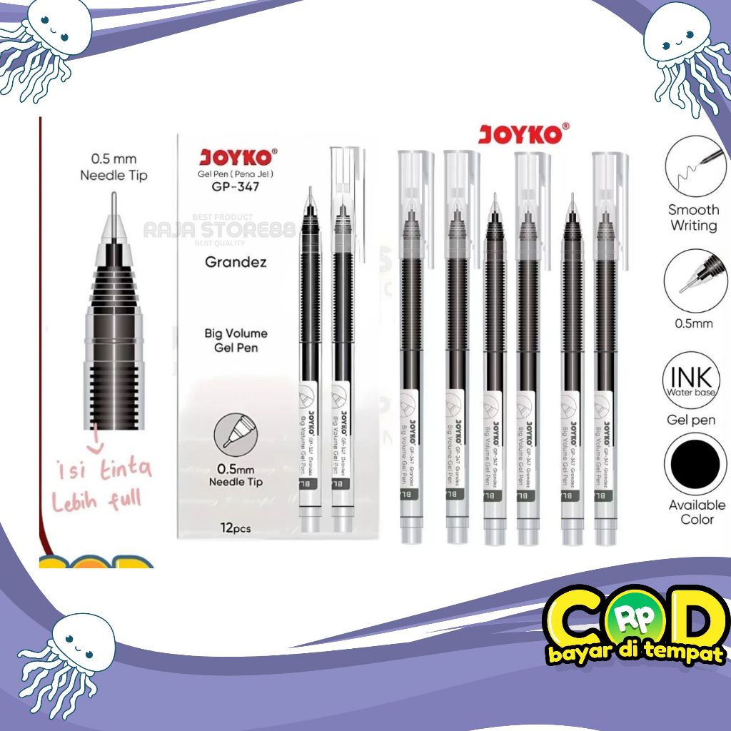 

Pulpen Gel Joyko GP-347 Grandez 0.5mm ( LUSIN )