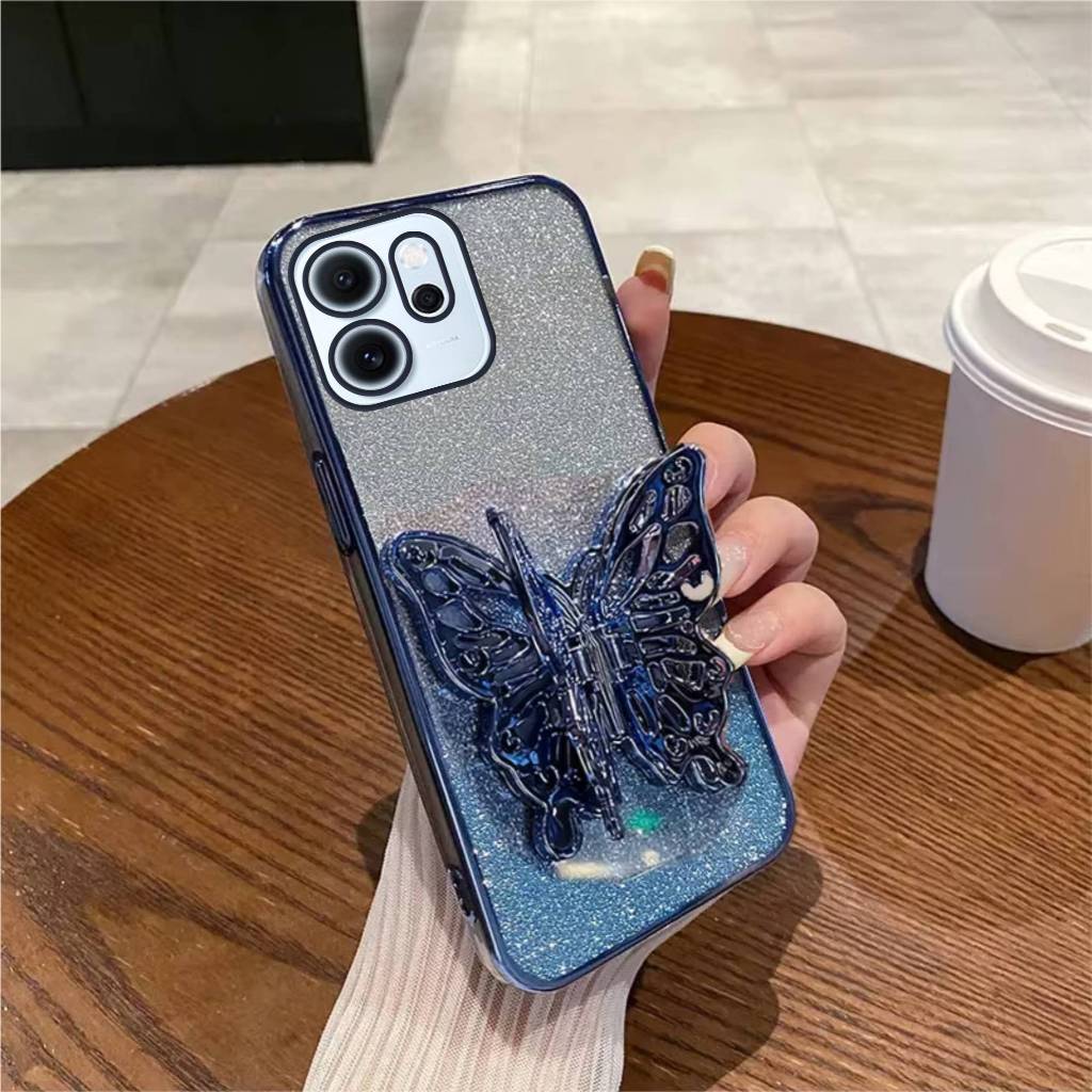 Casing Oppo Reno 14F 4G Reno 14F 5G SoftCase Luxury Glitter Butterfly