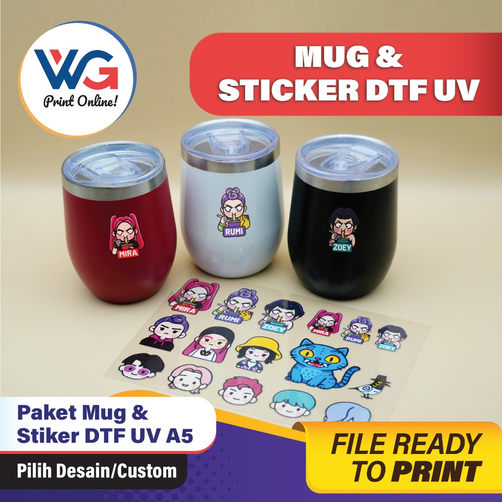 

Cetak Stiker/Print Sticker DTF UV A5,A4 & A3 ~ STIKER SET VIRAL, KPOP dengan pilihan MUG | UV PRINT