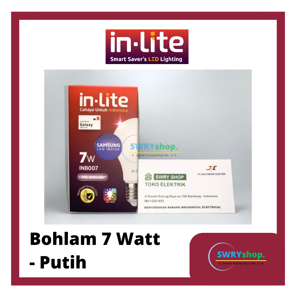 Lampu Bohlam IN-LITE 7 Watt (3000k & 6500k)