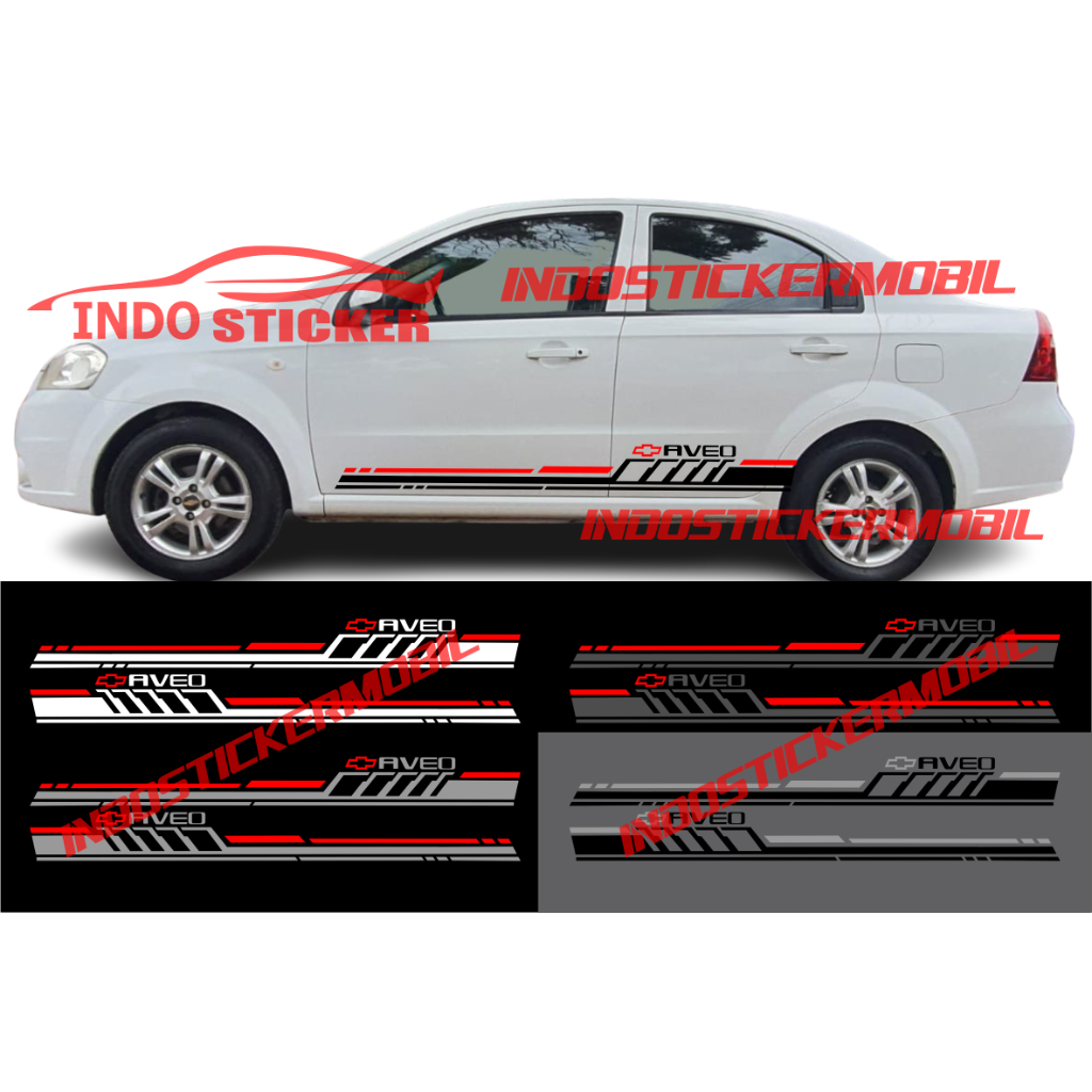 Cutting sticker mobil aveo stiker list stripe body samping mobil chevrolet aveo sticker terbaru aveo