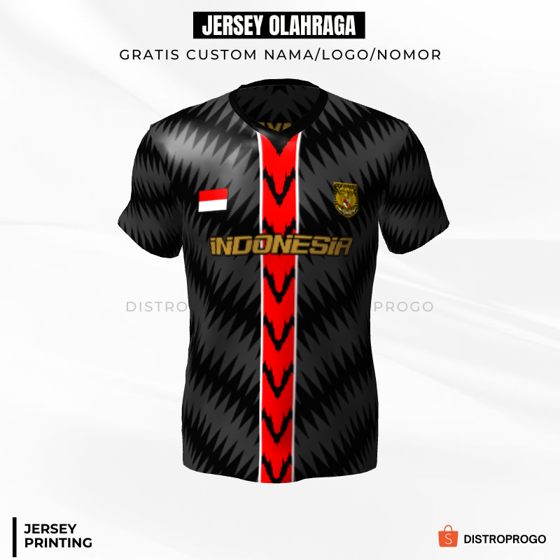 Kaos Jersey Futsal Timnas Kiper Hitam Abu Motif Abstrak 131 - Jersey Olahraga Full Printing