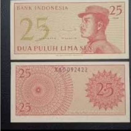 UIG45 25 SEN DWIKORA TAHUN 1964 GRESS /UNC