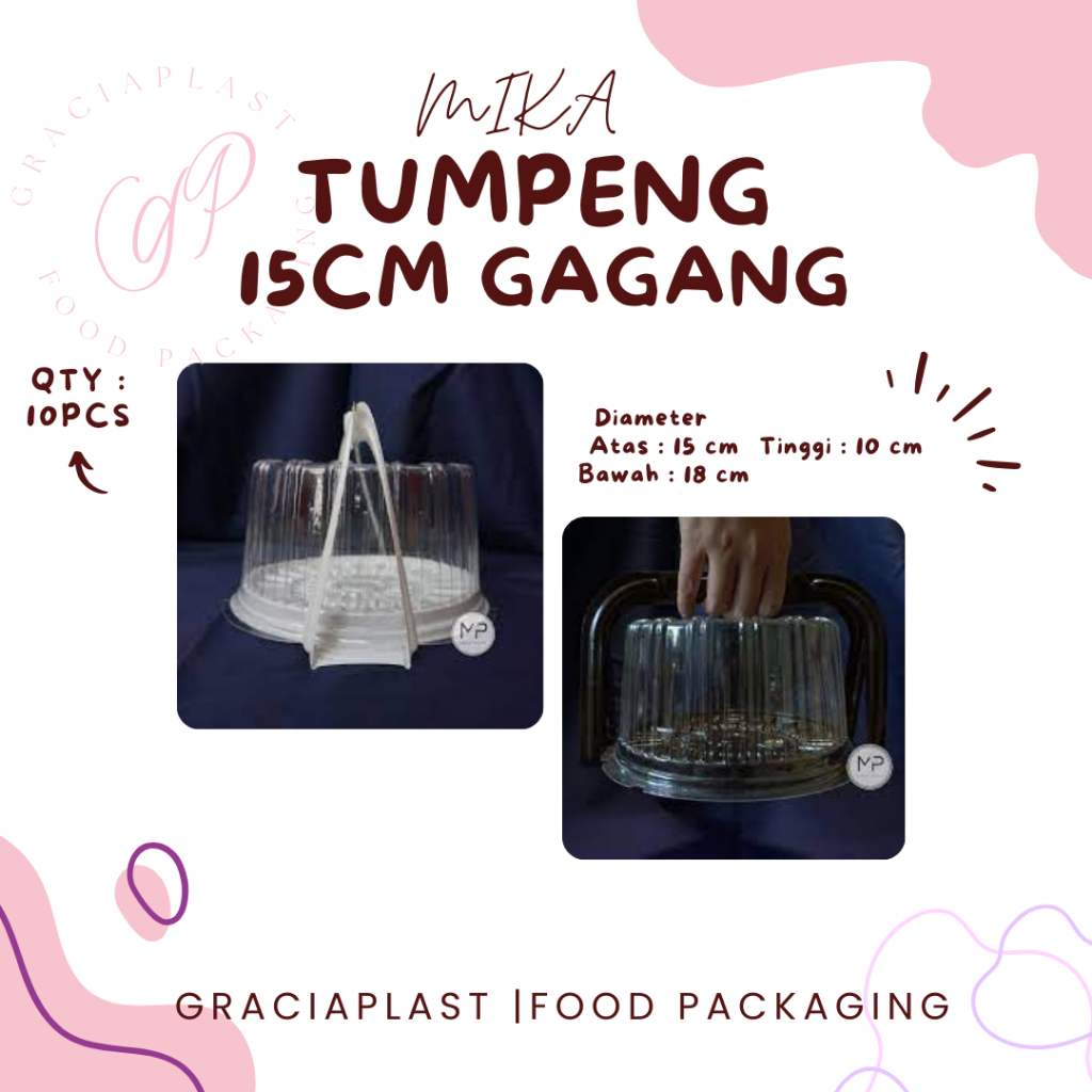 MIKA NASI TUMPENG GAGANG 15CM/ MIKA KUE ULANG TAHUN/ CT 15 GAGANG/ MIKA TUMPENG MINI MURAH ISI 10PCS