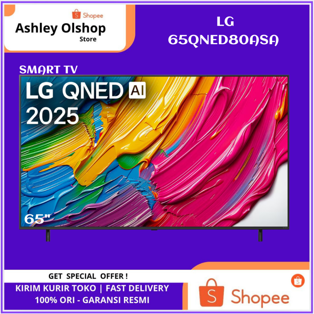 TV QNED 65QNED80ASA Smart TV LG 65 Inch QNED AI 65 Inci QNED80 2025