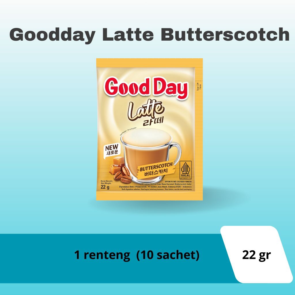 

Goodday Latte 1 renteng isi 10 sachet promo grosir 22gr