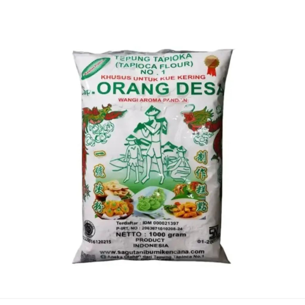 

Orang Desa Tepung Tapioka Pandan 1000g adalah tepung tapioka berkualitas dengan aroma pandan yang harum, ideal untuk membuat aneka kue, jajanan tradisional, dan makanan penutup. Memberikan tekstur kenyal alami serta cita rasa khas