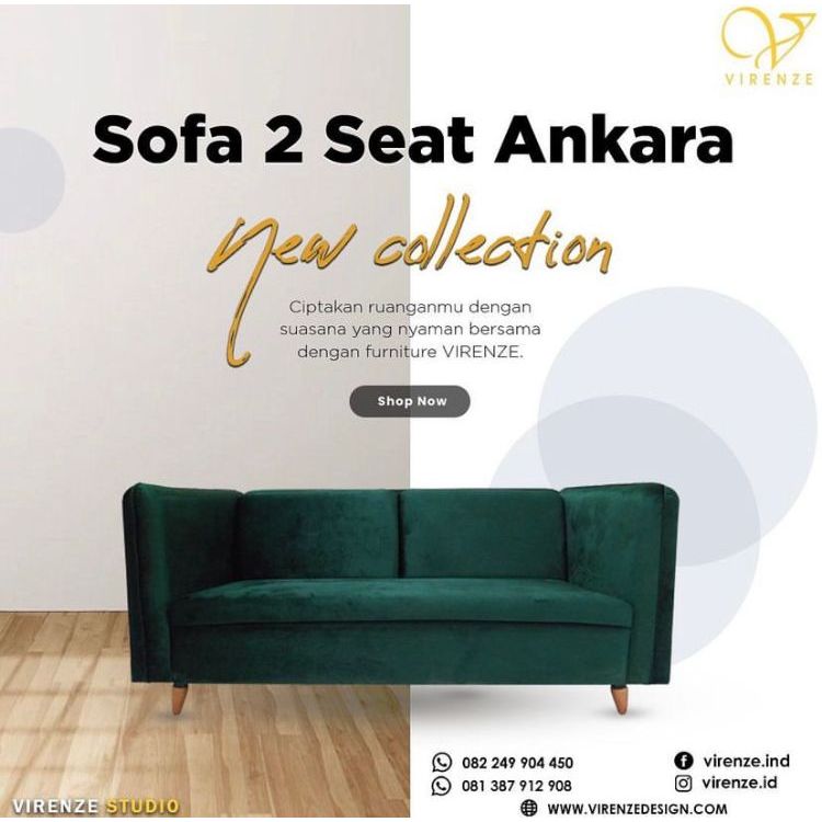 Sofa 2 Seater Ankara - Sofa Minimalis Modern Virenze Semarang, Solo, Yogyakarta, Magelang, Salatiga