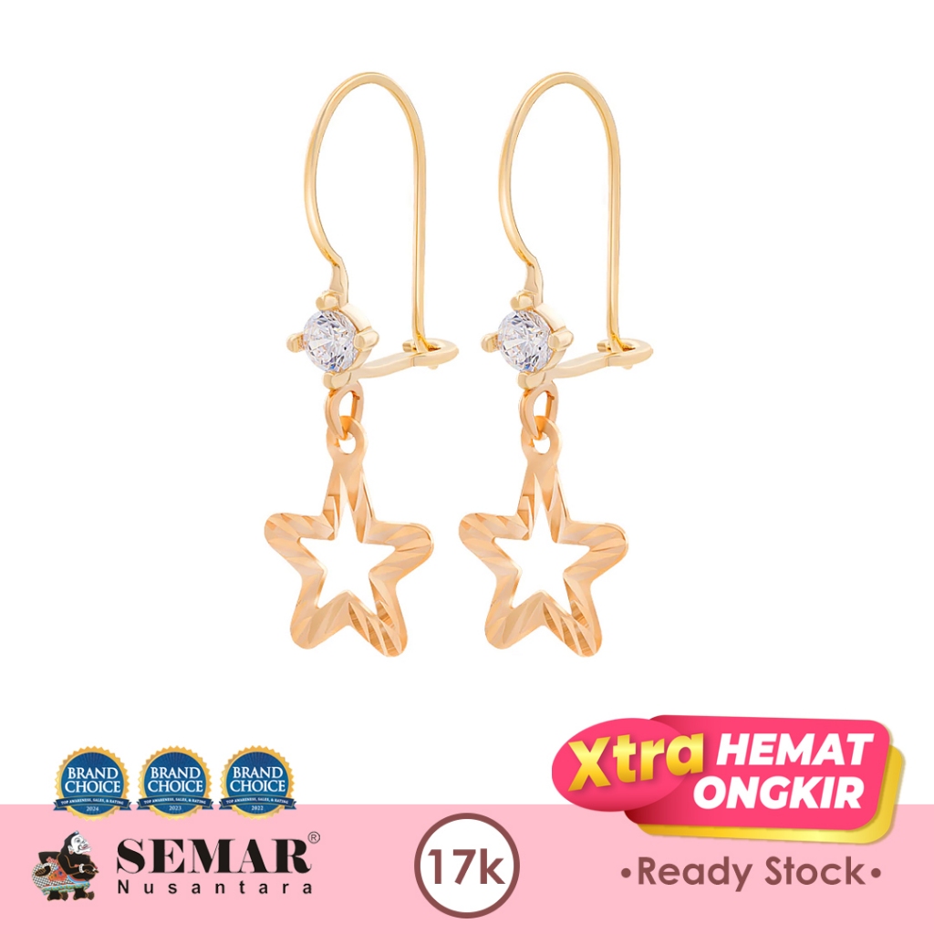 Anting Emas Delvia Star Gold 17K Semar Nusantara