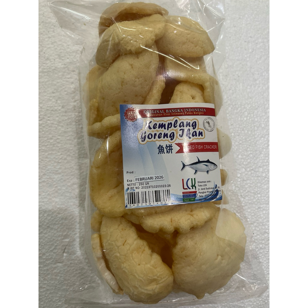 

Kerupuk Kemplang Goreng Ikan tenggiri 250 Gram Asli Bangka dari Toko LCK