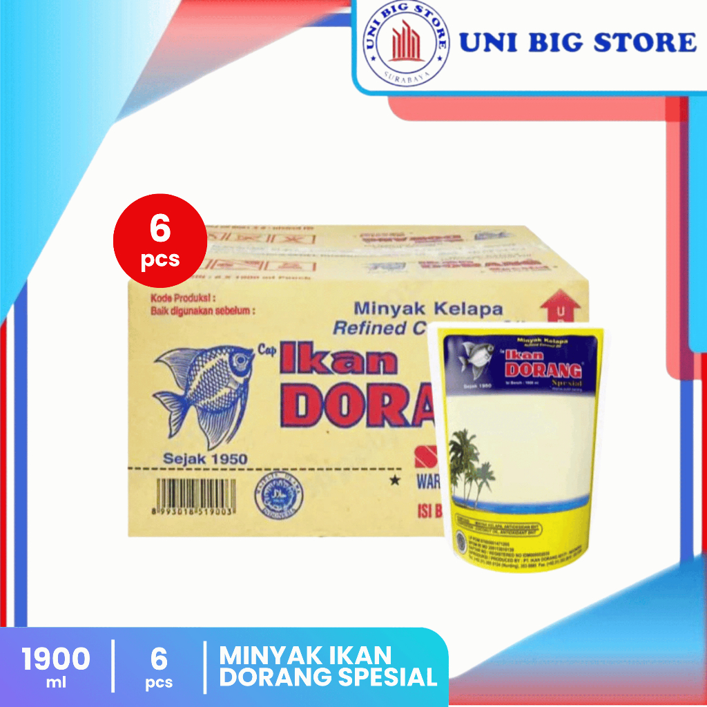 

Minyak Goreng Ikan Dorang Spesial 1900 ml x 6 pcs DUS Fried Oil Dorang Special