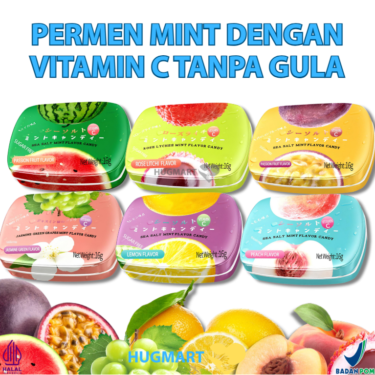 

Permen Mint Bebas Gula HALAL BPOM Banyak Variant Rasa Permen Import Bikin Nafas Segar / Permen Mint Vitamin C Tanpa Gula