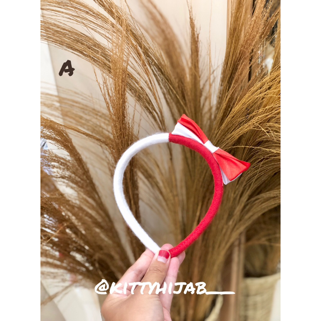 KITTY HIJAB bando merah putih / bando kemerdekaan / accecories kemerdekaan