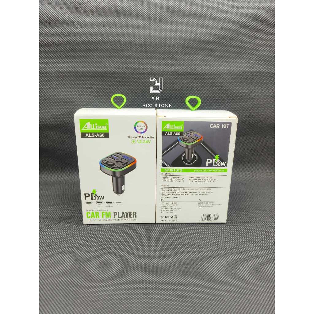 FM MODULATOR ALLISON ALS-A66 30W FM MP3 TRANSMITTER PD+USB WITH DIGITAL DISPLAY BLUETOOTH