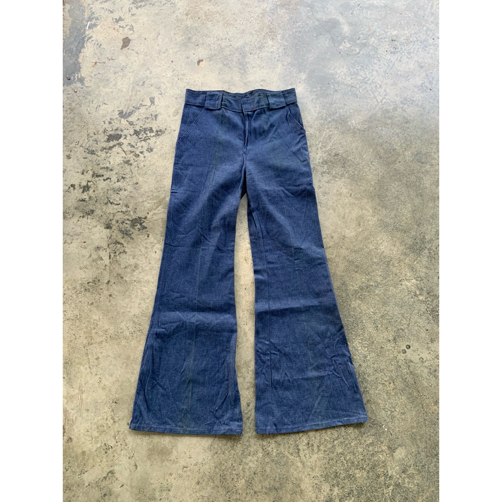 Vintage 70’s Unique Slanks Of California Flare Blue Denim Pants