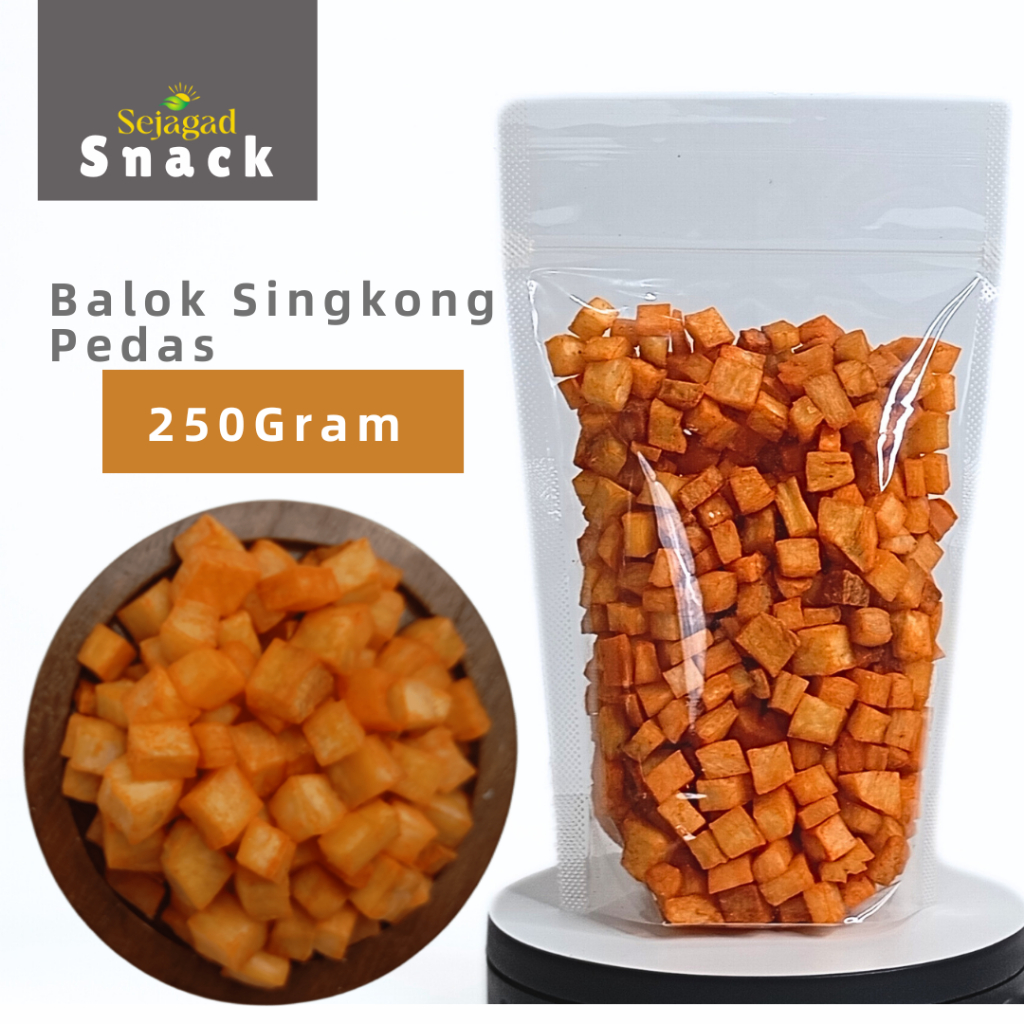 Sejagad Cemilan Balok Singkong Pedas Keripik Balok Singkong 500gr / Snack Balok Camilan Singkong