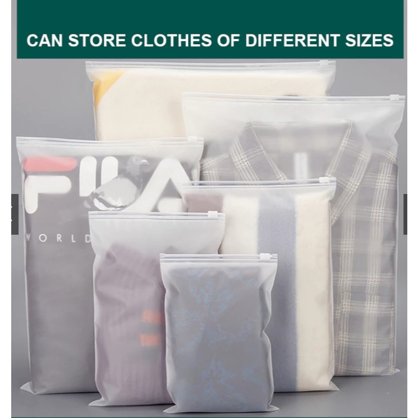 ZIPPER BAG Travel Pouch Serbaguna Kosmetik Ziper Bag Lock Kantong Plastik Make Up Pakaian Baju