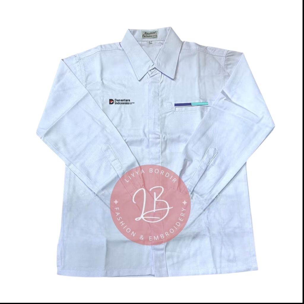 Kemeja Danantara Indonesia Seragam Danantara Indonesia List Bordir Komputer Lengan Panjang Kantong S