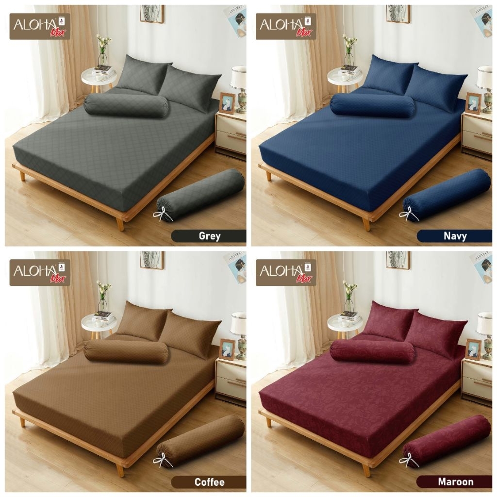 ALOHA - Sprei polos queen 160x200 king 180x200 T25 sprei aloha corak embos