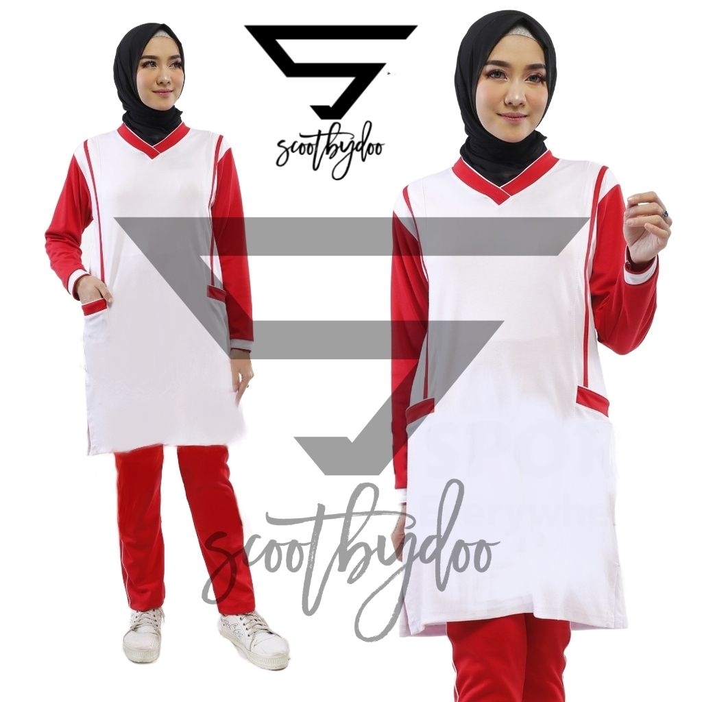 SETELAN SENAM TUNIK WANITA YOVIS SPORT/ PAKAIAN OLAHRAGA WANITA /Yovis Sport Baju Senam / Baju Senam